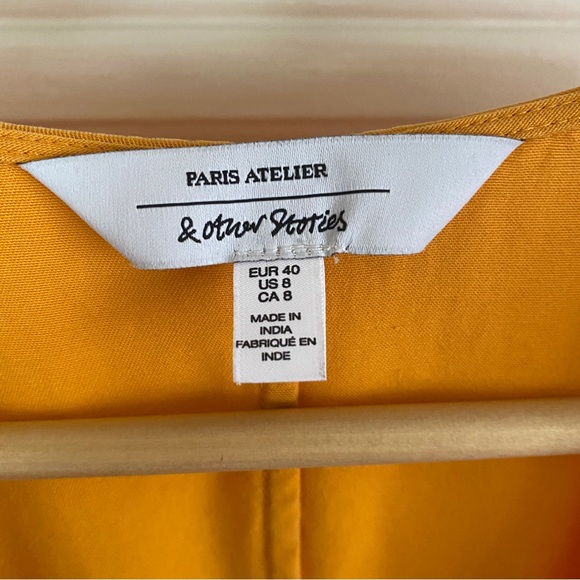 & Other Stories Midi Dress- Gold/ Yellow- Size 8 - Picture 6 of 6